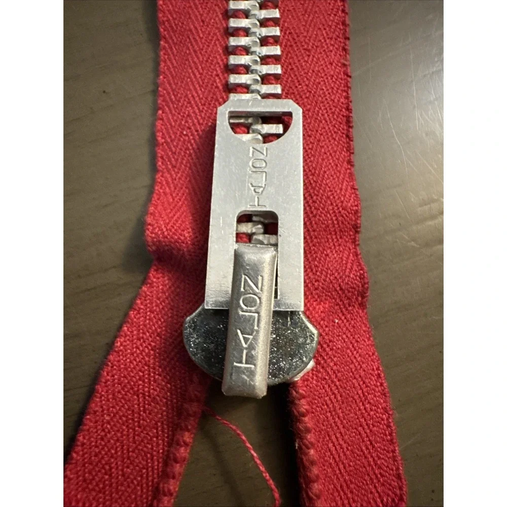 Rare VTG TALON 24'' New‎ 10 Red 1970's Metal Tooth 2-way Separating Zippers